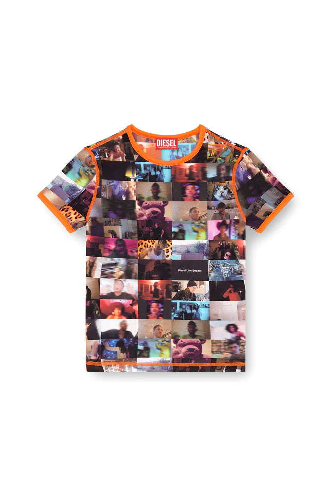 Stretch Jersey Top With Livestream Print