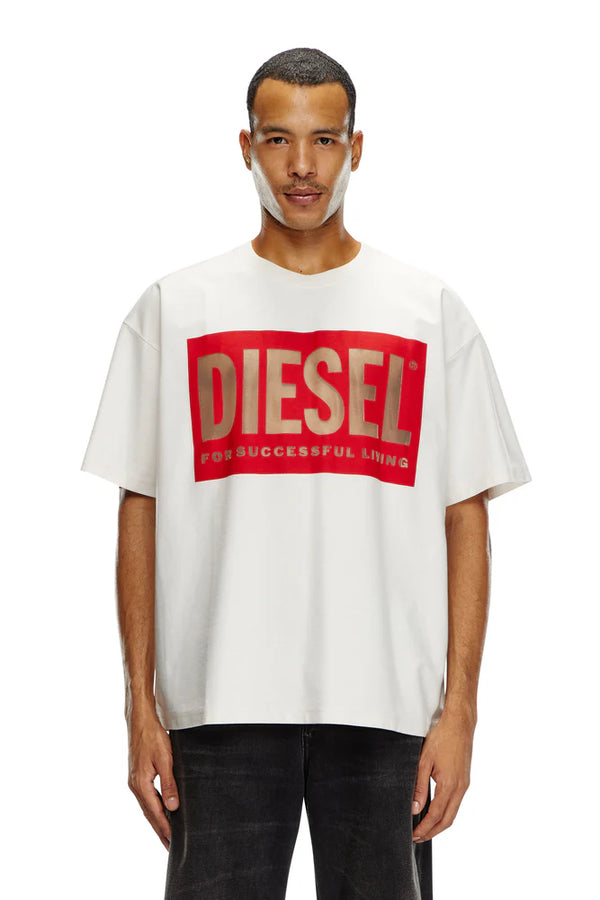 T-Shirt With Devoré Diesel Logo