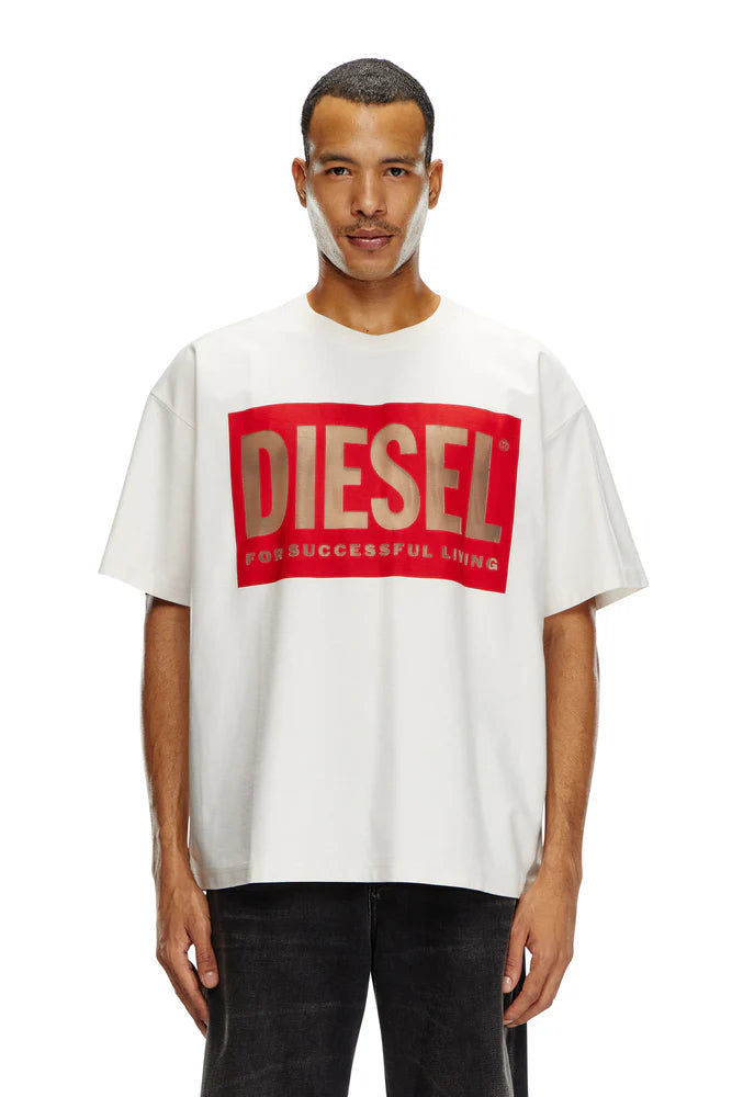 T-Shirt With Devoré Diesel Logo