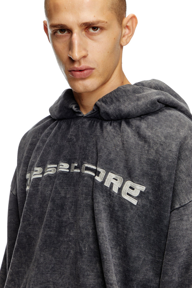 Hoodie With Denim Effect