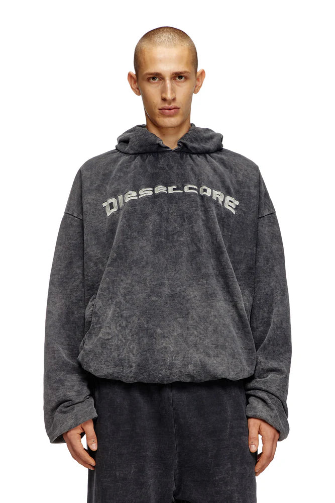 Hoodie With Denim Effect