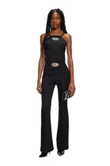 Twill pants with metal Oval D plaque