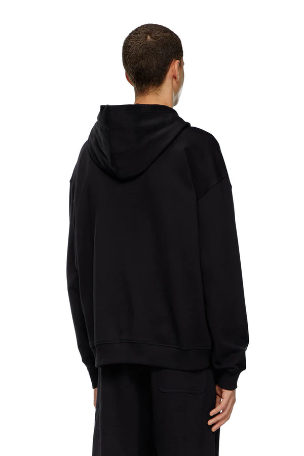 Zip-up hoodie with Diesel embroidery
