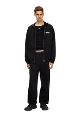 Zip-up hoodie with Diesel embroidery
