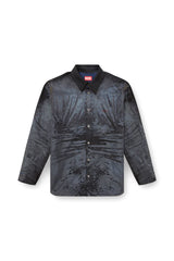 Shirt in peel-off denim and muslin