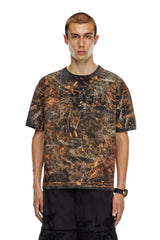 Dirty-effect T-shirt with logo lettering