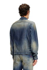 Moto jacket in streaky denim