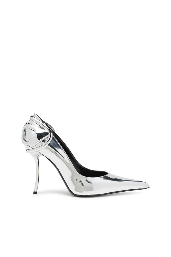 D-Ten&Half-Metallic pumps with curved heel