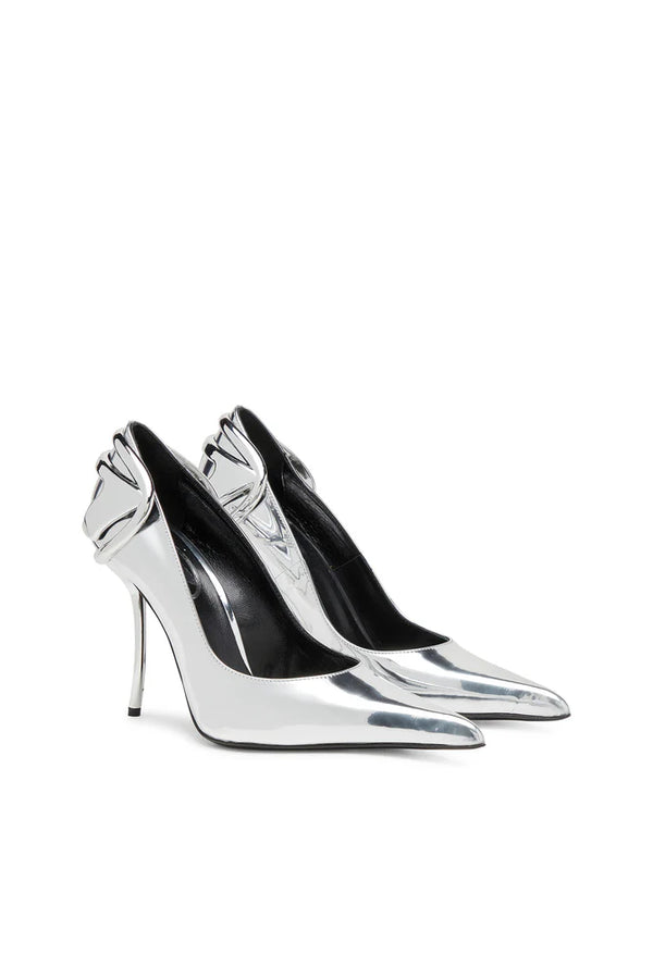 D-Ten&Half-Metallic pumps with curved heel