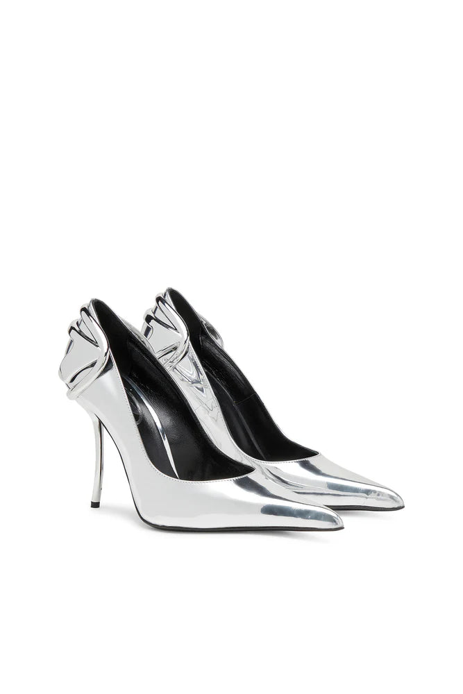 D-Ten&Half-Metallic pumps with curved heel