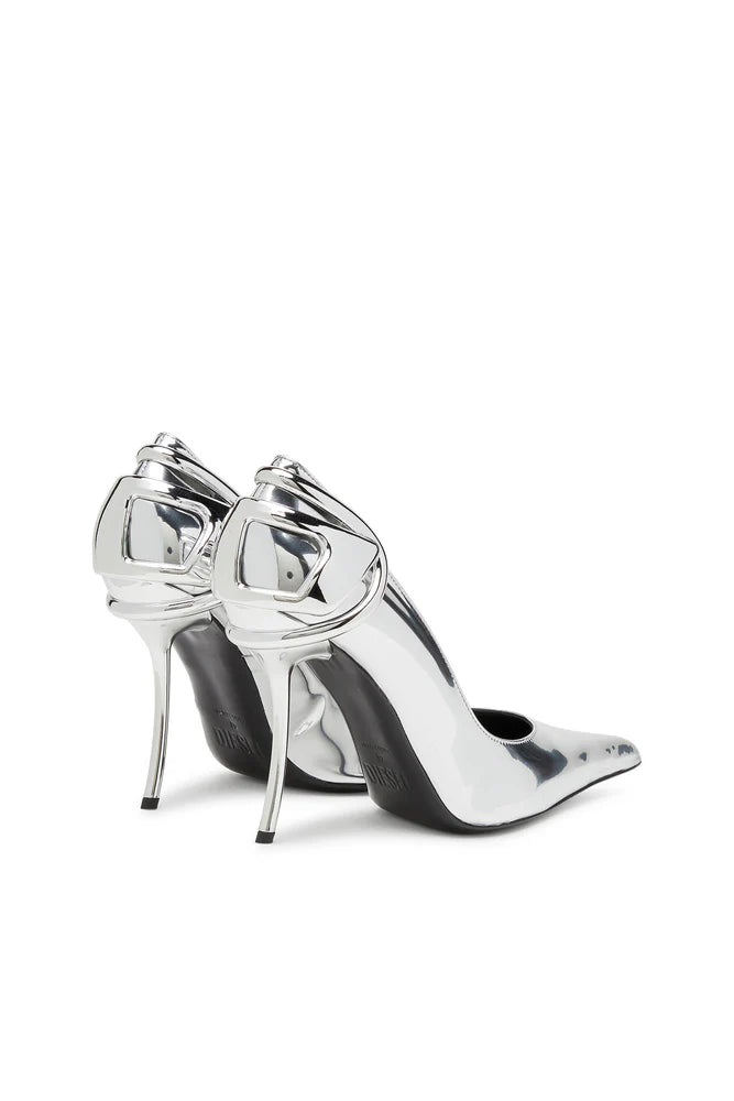 D-Ten&Half-Metallic pumps with curved heel