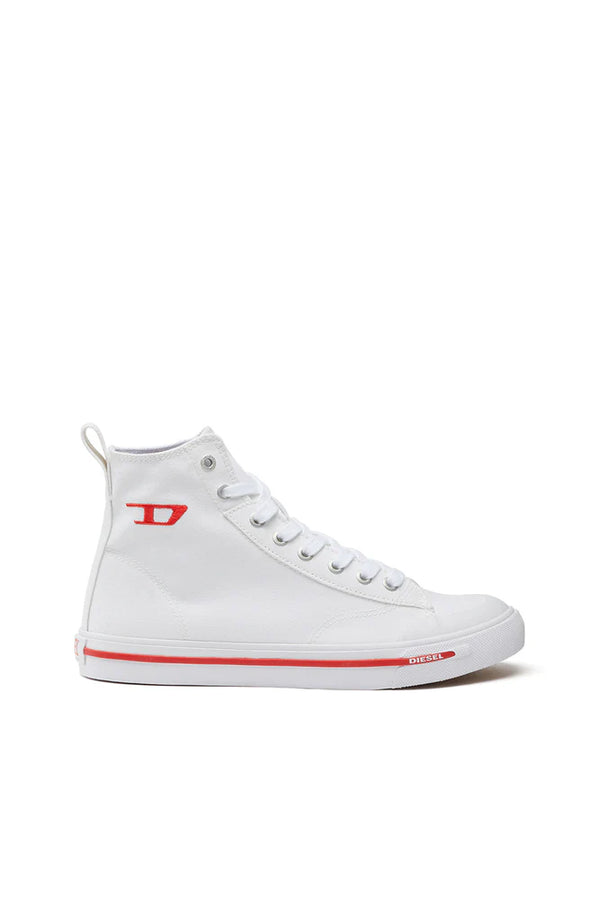 S-Athos Mid W - High-top canvas sneakers with oval patch