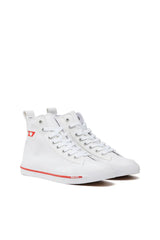 S-Athos Mid W - High-top canvas sneakers with oval patch