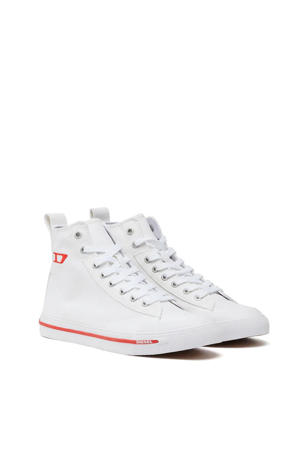 S-Athos Mid W - High-top canvas sneakers with oval patch