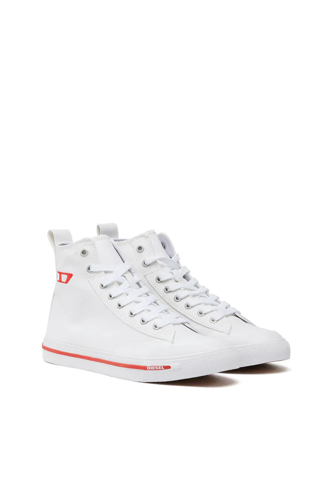 S-Athos Mid W - High-top canvas sneakers with oval patch