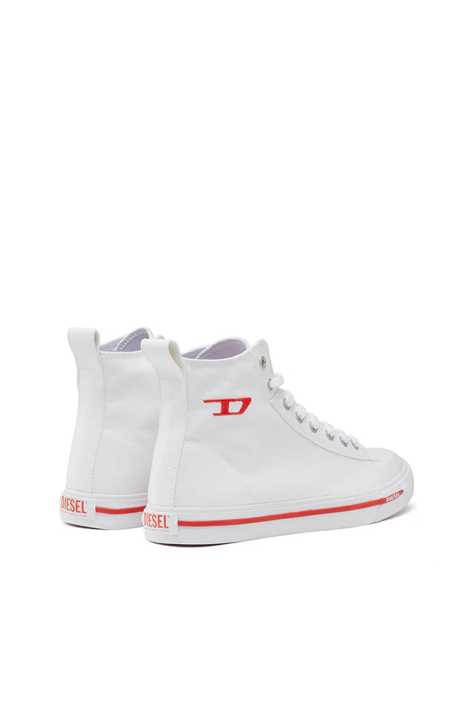 S-Athos Mid W - High-top canvas sneakers with oval patch