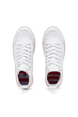 S-Athos Mid W - High-top canvas sneakers with oval patch