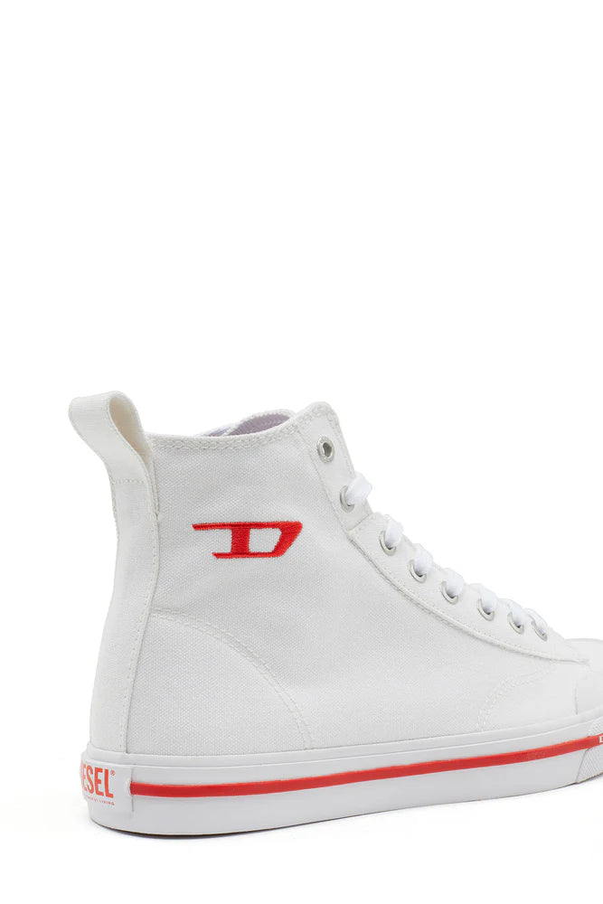 S-Athos Mid W - High-top canvas sneakers with oval patch