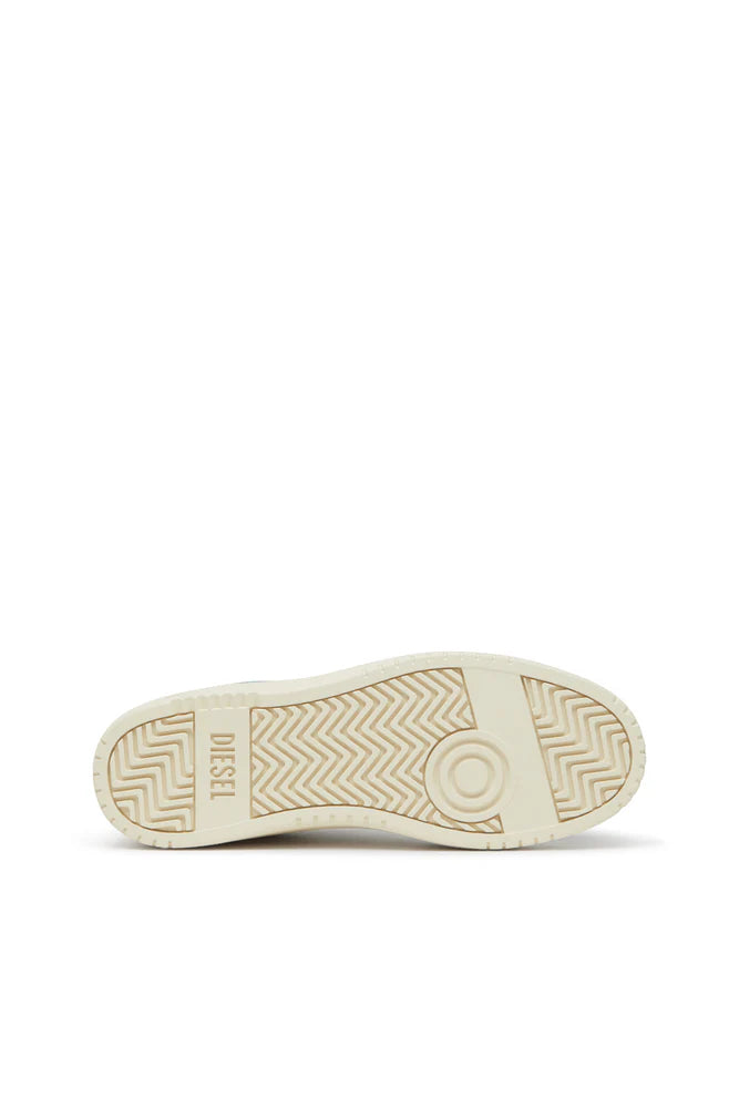 S-Oval Skate-Fabric-panelled leather sneakers