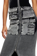 Knit midi dress with contrast pockets
