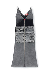 Knit midi dress with contrast pockets