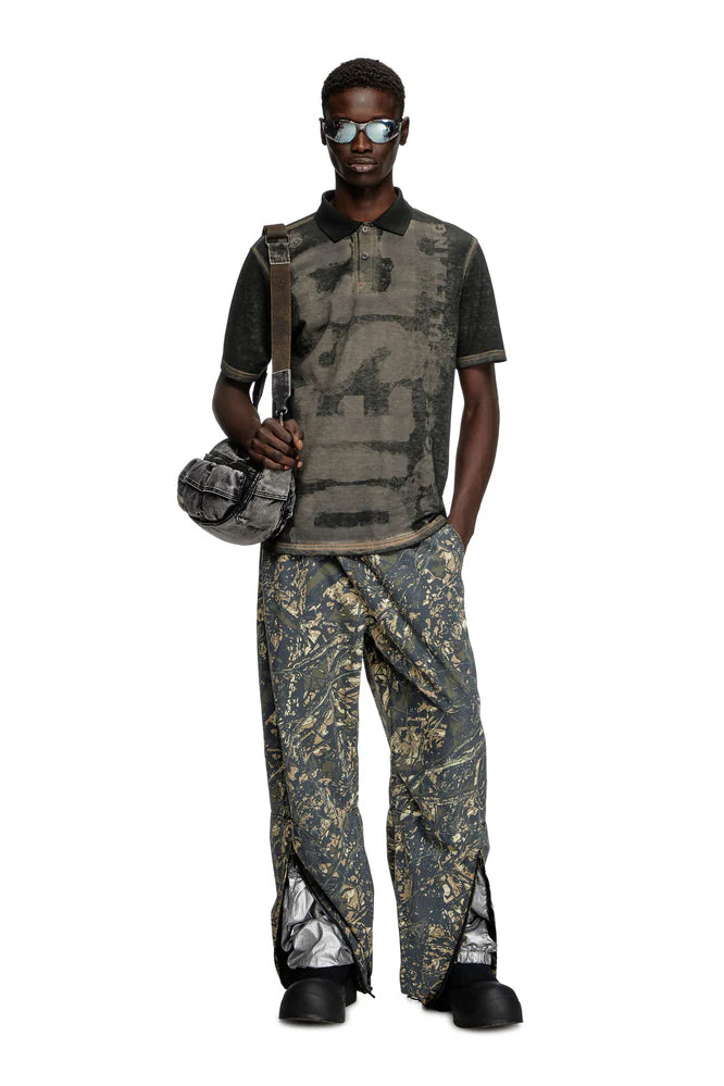 Polo shirt with water print logo