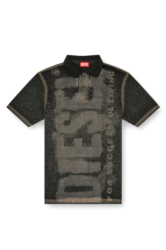 Polo shirt with water print logo