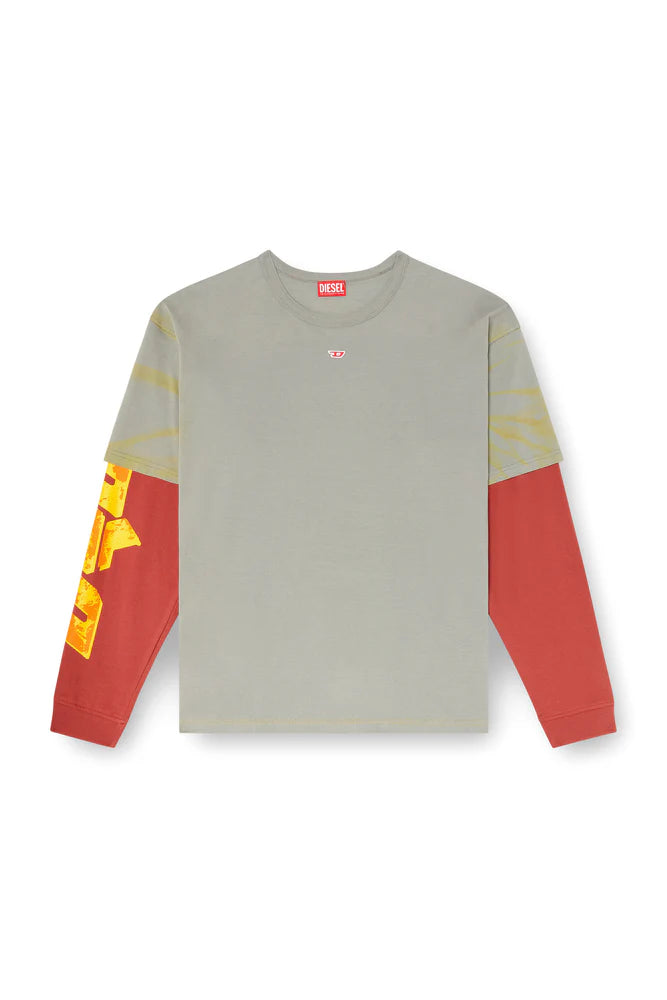 Layered T-shirt with puff print logo