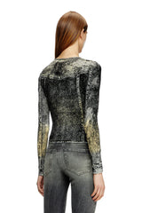 Long sleeve top with jacket print