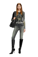 Long sleeve top with jacket print