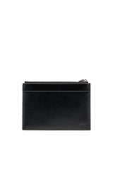Zipped pouch in mirror leather