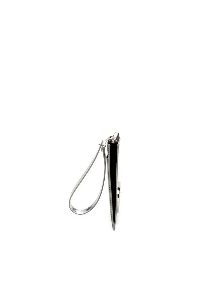 Zipped pouch in mirror leather