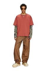 T-shirt with embroidered D patch