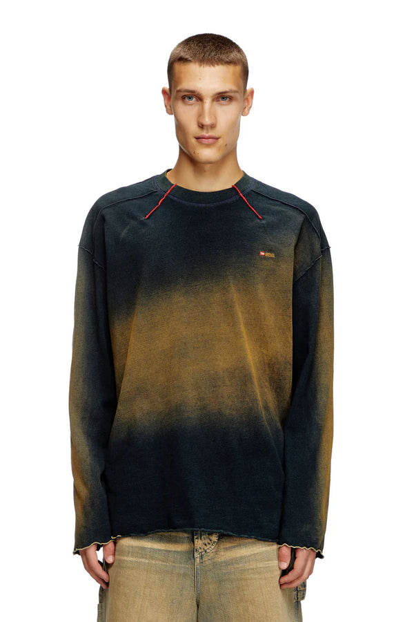Faded long-sleeve T-shirt with micro logo