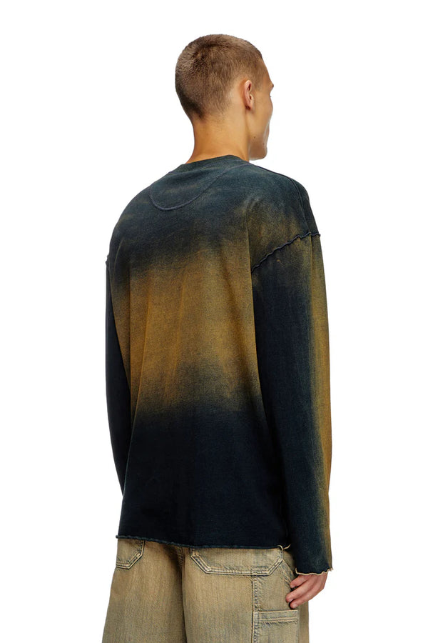 Faded long-sleeve T-shirt with micro logo
