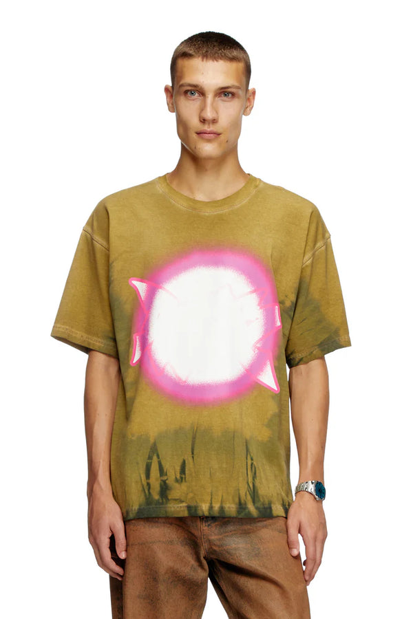 Tie-dye T-shirt with spotlight print