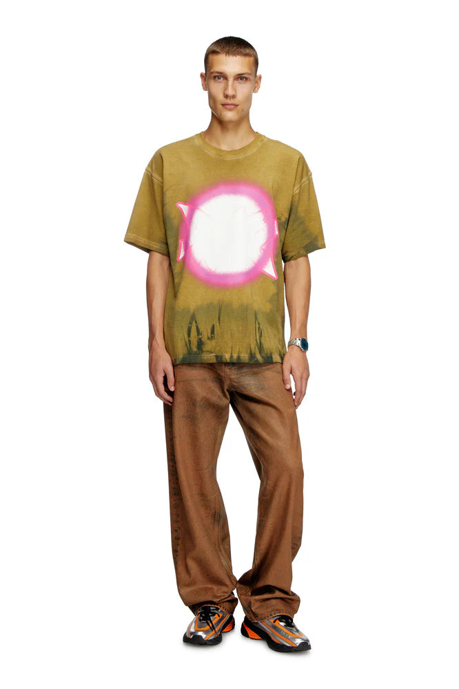 Tie-dye T-shirt with spotlight print