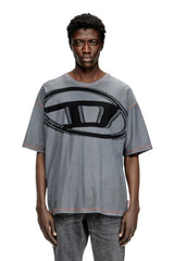 T-shirt with raw jacquard logo