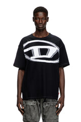 T-shirt with raw jacquard logo