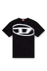 T-shirt with raw jacquard logo