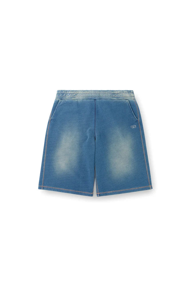 Faded indigo sweat shorts