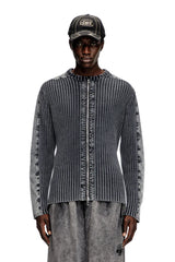 Zip-up cardigan with contrast panels