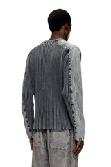 Zip-up cardigan with contrast panels
