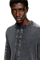 Zip-up cardigan with contrast panels