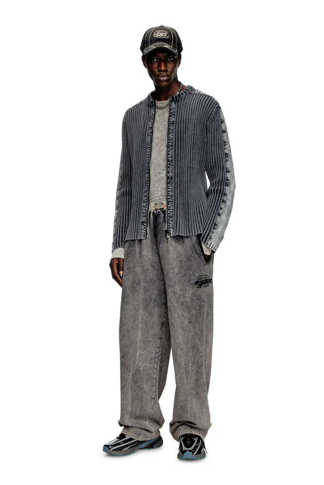 Zip-up cardigan with contrast panels