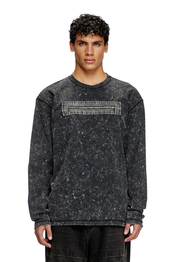 Marble-effect top with zipped cu-outs
