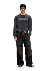 Marble-effect top with zipped cu-outs