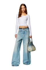 Long-sleeve top with embroidered D patch