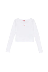 Long-sleeve top with embroidered D patch