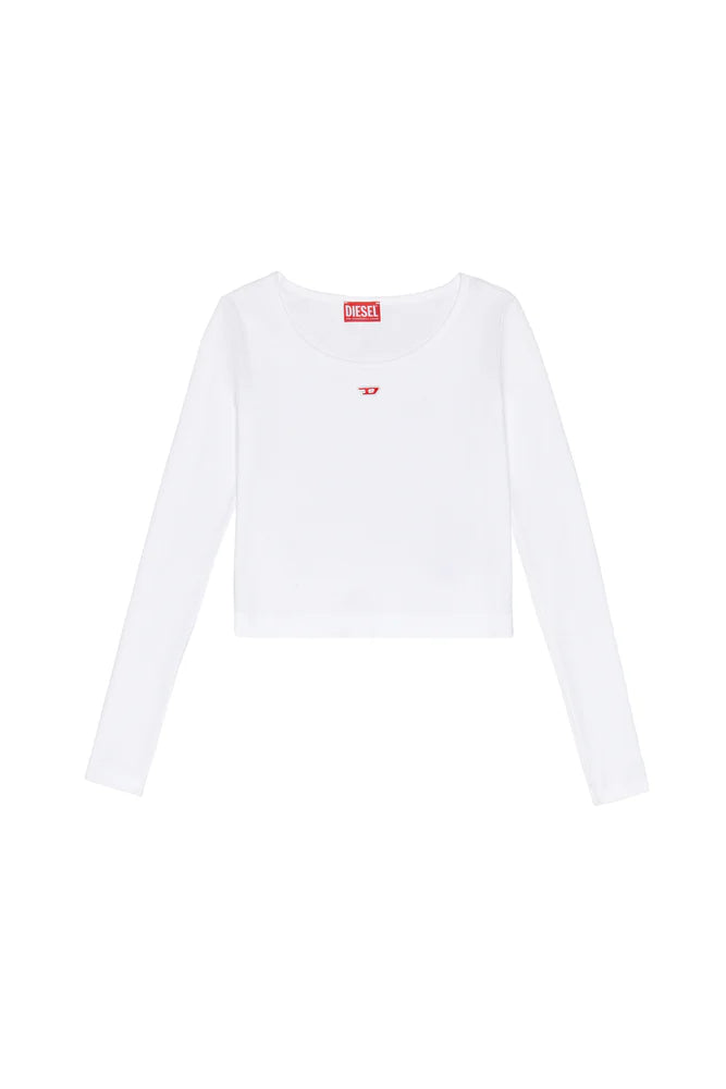 Long-sleeve top with embroidered D patch